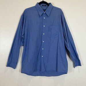 Joseph & Feiss Men's Dress Shirt 100% Cotton Blue Point Collar 16.5 32/33